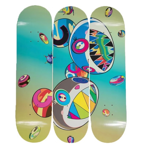Takashi Murakami Other - * SOLD * Takashi Murakami ComplexCon Sharp Tooth Bear Skateboard Deck (Set of 3)
